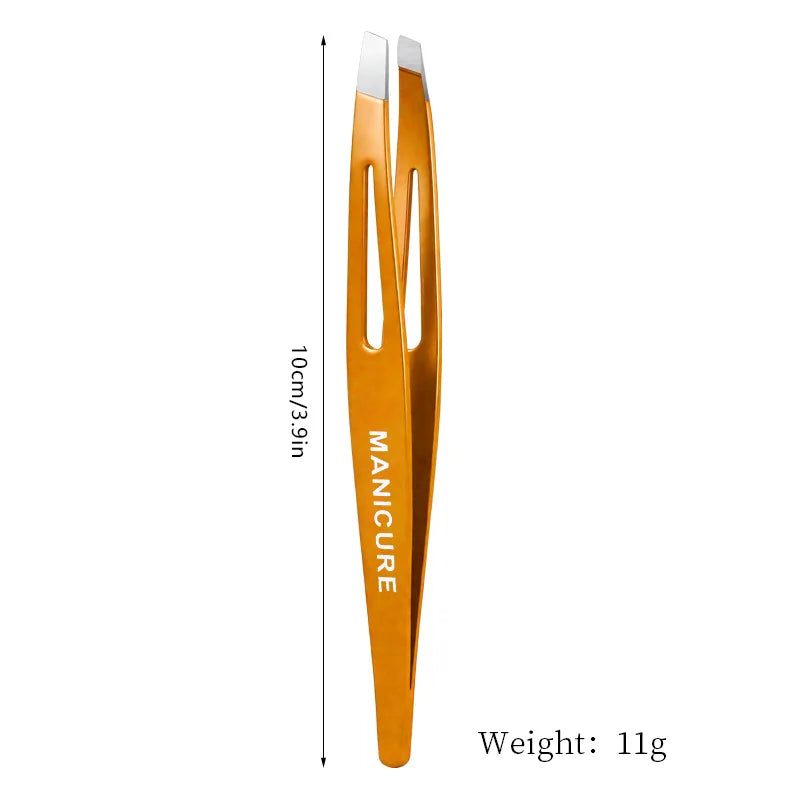 Stainless Steel Eyelash Tweezers Set – Lash Extension & Brow Eyelash Tweezers Set Axl Orange