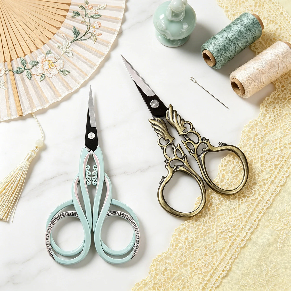 Vintage Embroidery Scissors – Stainless Steel Tailor Sewing Shears Embroidery Scissors Axl Scissors-2PCS