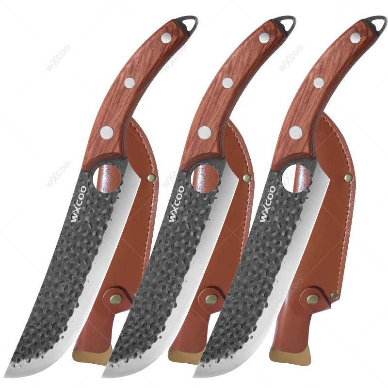 WXCOO Forged Chef Knife – Boning, Butcher & Meat Cleaver Kitchen Chef Knife Axl 3PCS