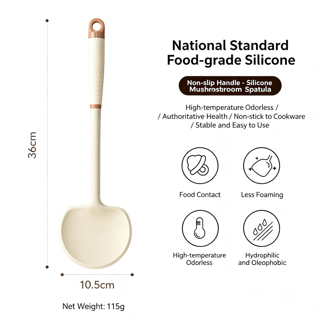 PLYS Silicone Kitchen Utensil Set – Heat Resistant Cooking Tools Silicone Utensil Set Axl A Flat shovel