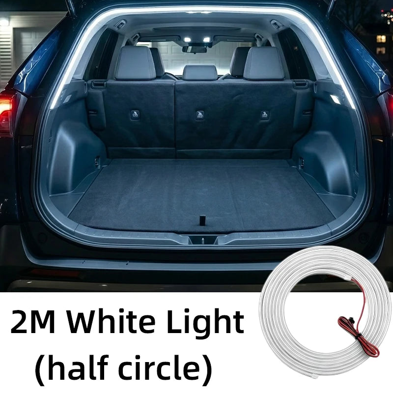 Car Trunk LED Light Strip – Auto-Sensing Ambient Interior Light Car LED Light Strip Axl 2M White Light
