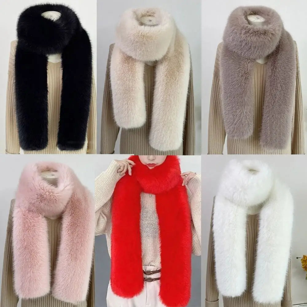 Women's Faux Fur Long Scarf Shawl Wrap 180cm – Soft & Cosy Faux Fur Scarf Axl