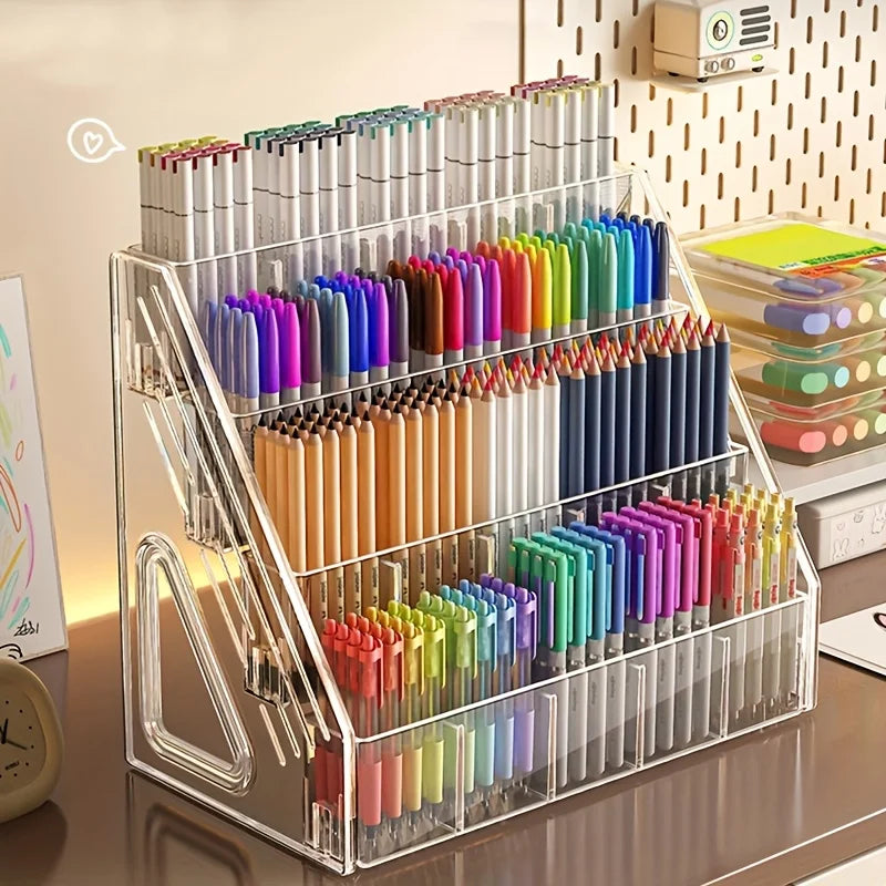 Large Capacity Pen Holder – Multi-Compartment Desk Organizer Desk Pen Organizer Axl