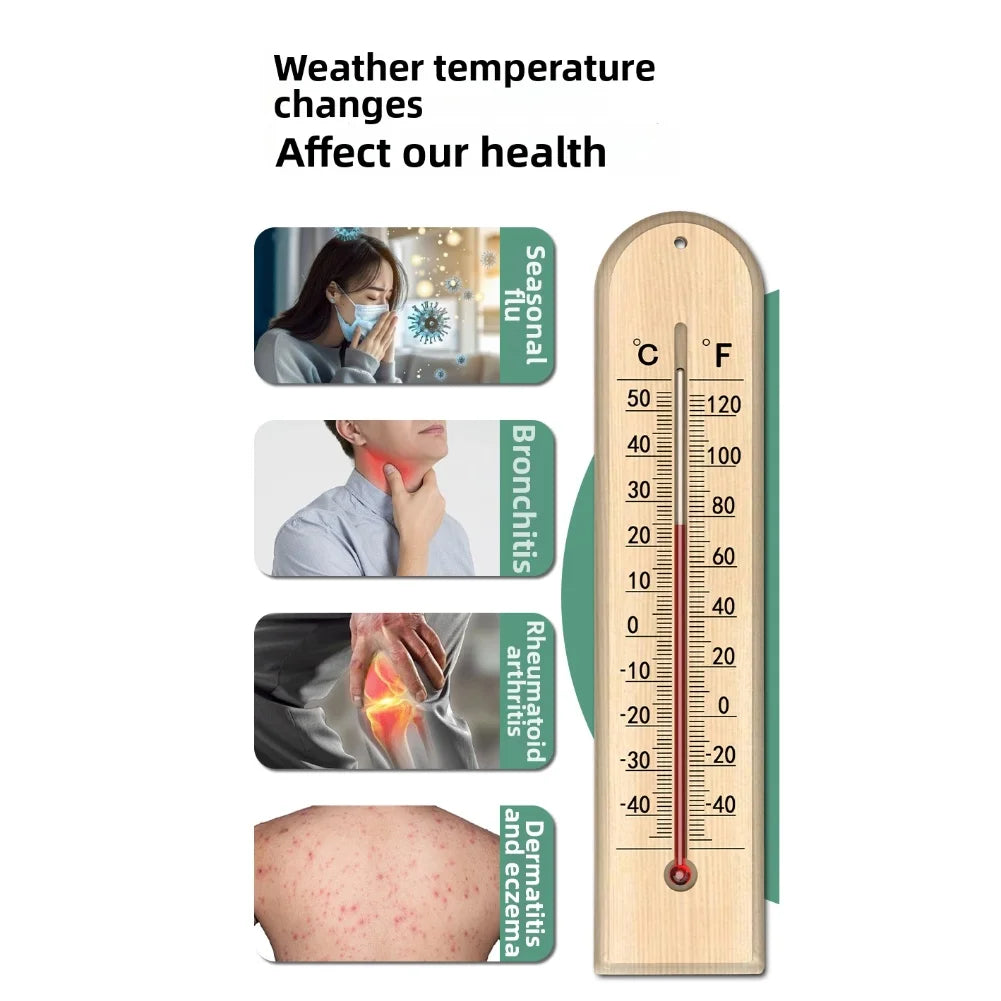 Wooden Indoor & Outdoor Thermometer – Garden, Patio & Greenhouse Outdoor Thermometer Axl