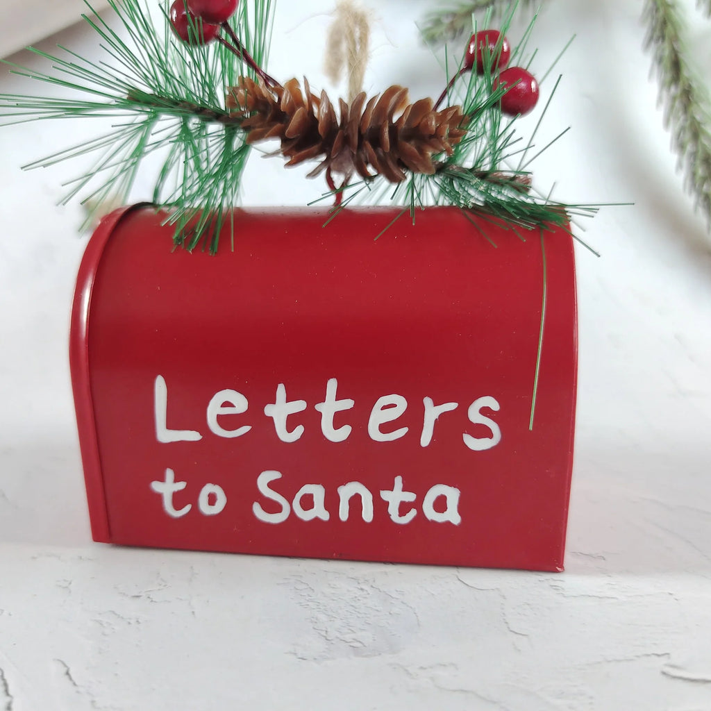 Christmas Metal Mailbox Ornament – Letters to Santa Iron Pendant Christmas Tree Ornament Axl