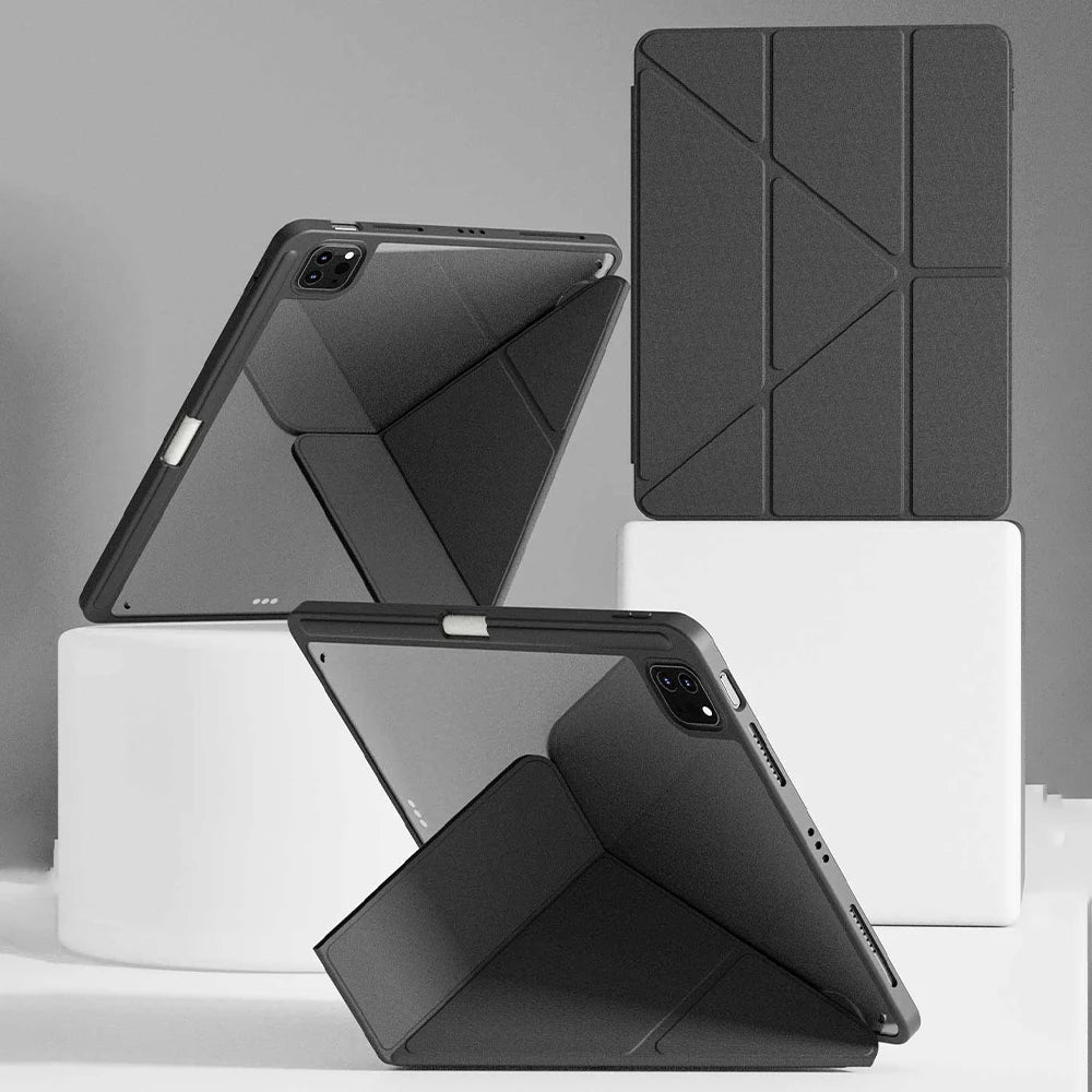 Transparent Acrylic iPad Case – Multi-Angle Stand & Pencil Holder Tablet Case & Stand Axl Black iPad Air 13inch M3