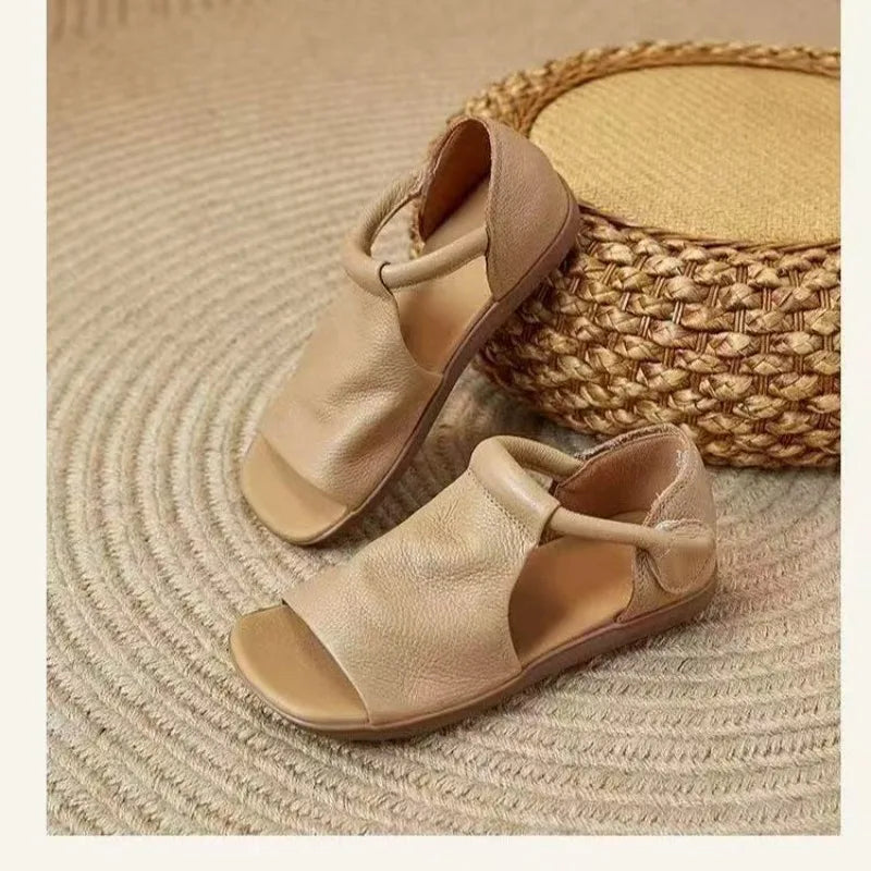 Women's Retro Flat Sandals – Open Toe T-Strap Vintage Style Flat Sandals Axl