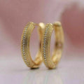 Huitan Gold Hoop Earrings – Cubic Zirconia for Women Hoop Earrings Axl E4166