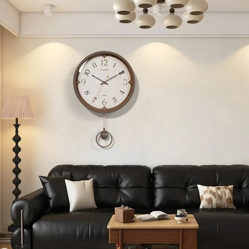 Luxury Silent Pendulum Wall Clock – Minimalist Living Room Decor Pendulum Wall Clock Axl