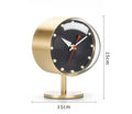 Retro Silent Desk Clock – Nordic Vintage Metal Tabletop Clock Desk Clock Axl Brass Color