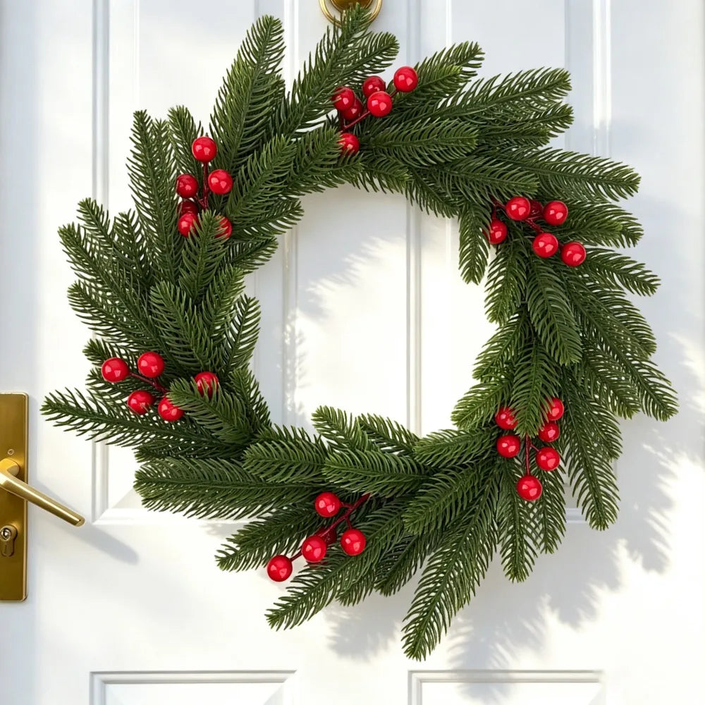 Artificial Spruce Christmas Wreath – Red Berries & Pine Christmas Wreath Axl style A 35cm