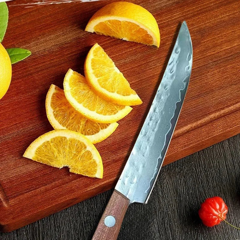 67-Ply Damascus Steel Steak & Boning Knife – Wood Handle Damascus Kitchen Knife Axl