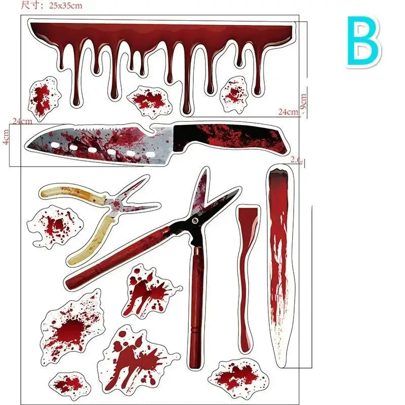 Halloween Blood Handprint Wall & Window Stickers | Horror Decals Halloween Wall Decals Axl B