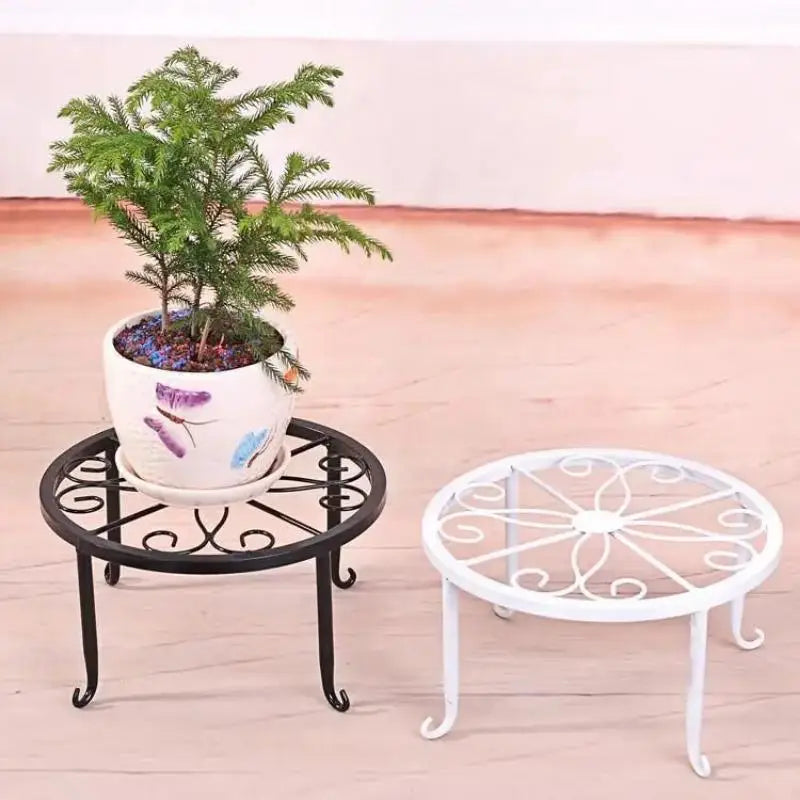 Wrought Iron Flower Pot Stand – Balcony & Garden Display Shelf Plant Display Stand Axl