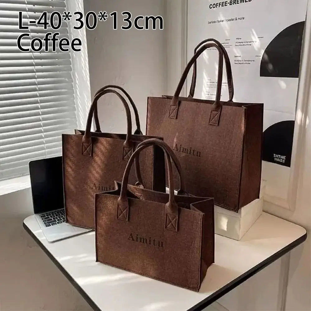 Large Capacity Felt Shoulder Crossbody Bag – S/M/L | 6 Colors Felt Shoulder Bag Axl coffee large