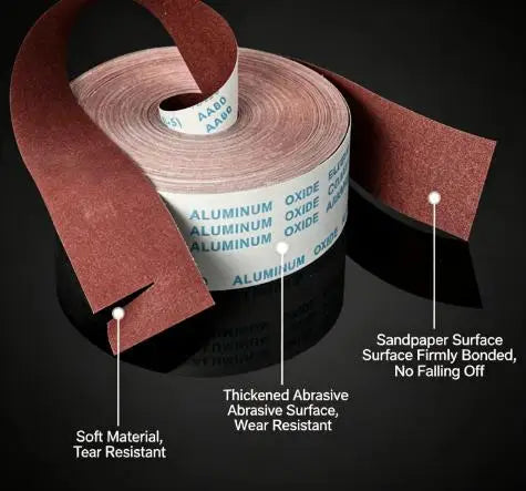 Emery Cloth Sandpaper Roll 80–600 Grit | Wood & Metal Abrasive Sandpaper Roll Axl