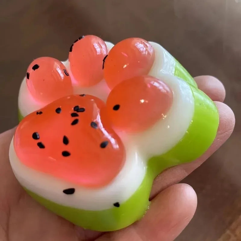 Watermelon Cat Paw Squishy Toy – Slow Rebound Fidget Squeeze Squishy Fidget Toy Axl