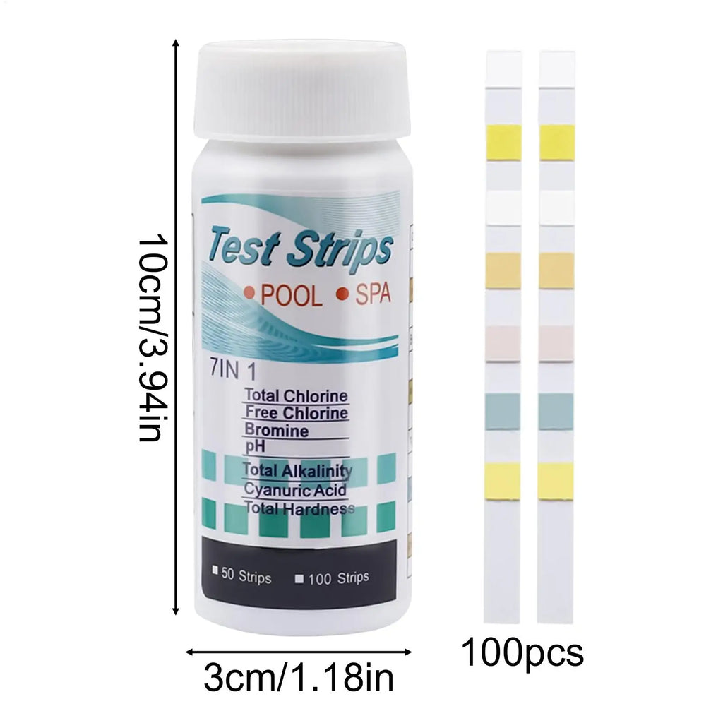 100-Pack 7-in-1 Aquarium Water Test Strips – pH Pool & Spa Kit Water Test Strips Axl