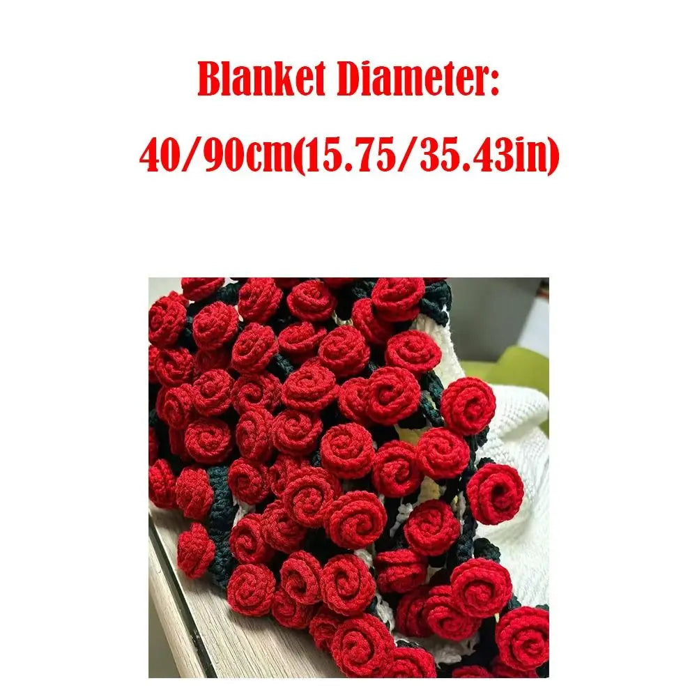 DIY Crochet Rose Bouquet Blanket Kit – 100% Cotton Material Pack Crochet Craft Kit Axl