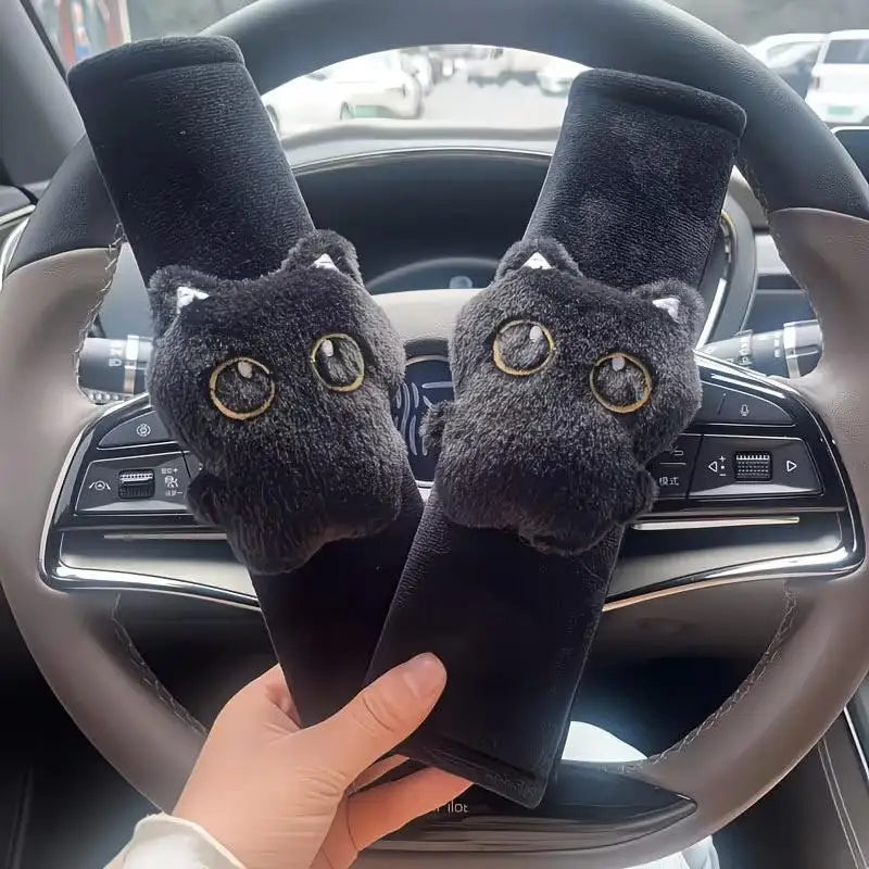 Black Cat Seatbelt Shoulder Pad – Soft Car Seat Belt Cover Seatbelt Shoulder Pad Axl