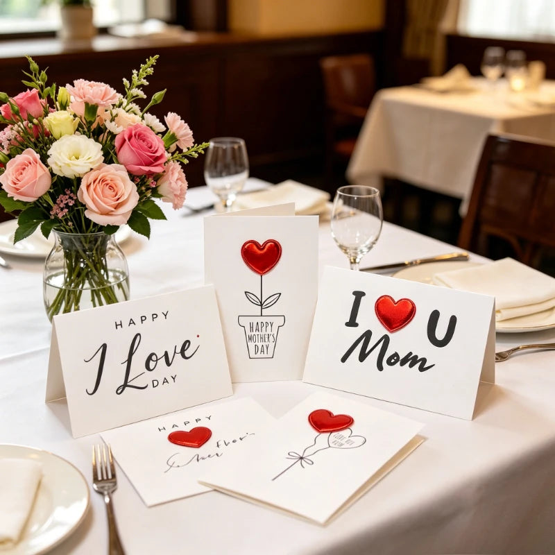 5-Pack Heart Greeting Cards – Mother's Day, Birthday & More Greeting Card Set Axl