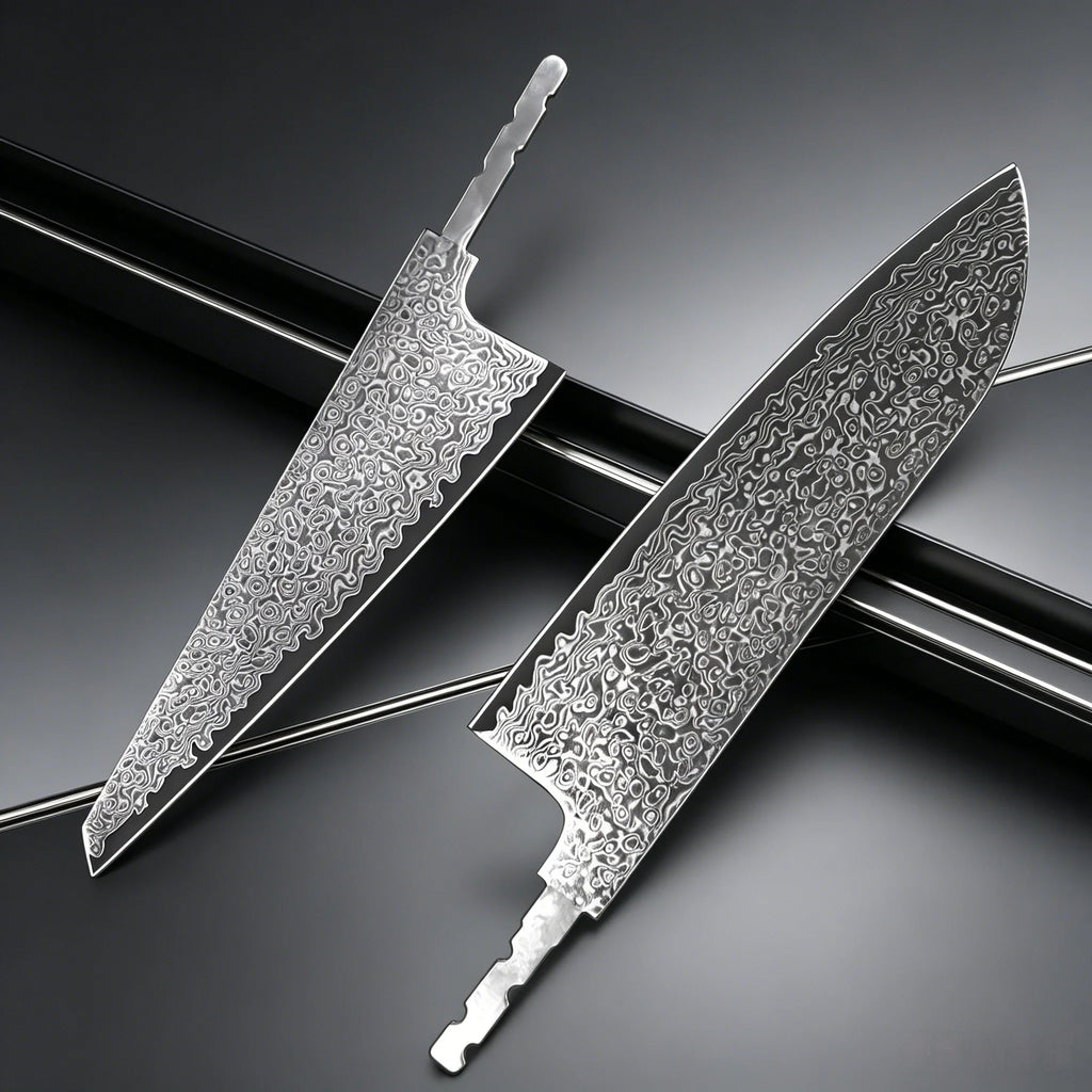 Damascus Steel Chef Knife Blade Blank | DIY Knife Making Knife Blade Blank Axl