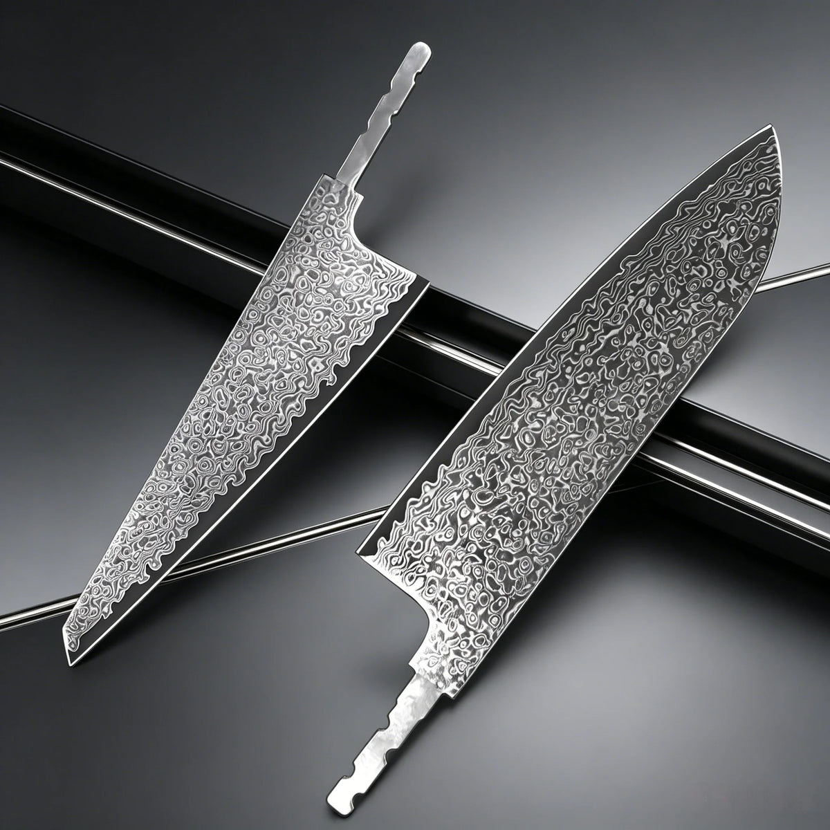 Damascus Steel Chef Knife Blade Blank | DIY Knife Making Knife Blade Blank Axl