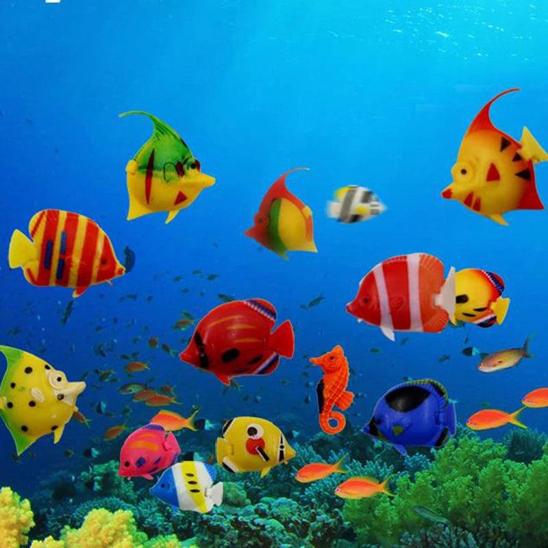 10 Pcs Artificial Floating Fish Aquarium Tank Decor Ornaments Aquarium Decor Ornament Axl