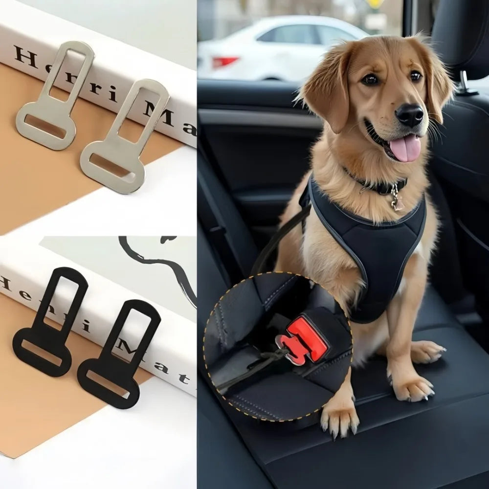 Metal Pet Car Seat Belt Clip – Heavy Duty Rust-Proof Buckle Pet Safety Clip Axl