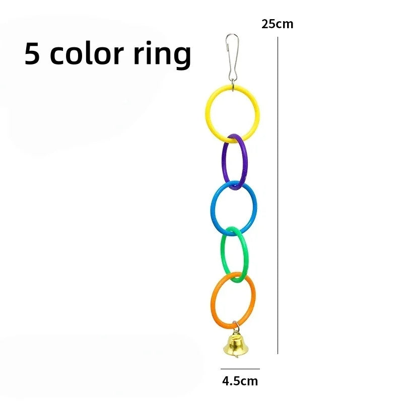 Colorful Hanging Ring Toy for Birds – Cage Swing & Climb Bird Cage Toy Axl 5 color ring