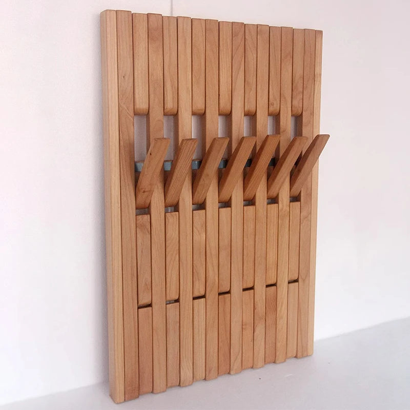 Solid Wood Wall-Mounted Coat Rack – Piano Key Hook Design Wall-Mounted Coat Rack Axl