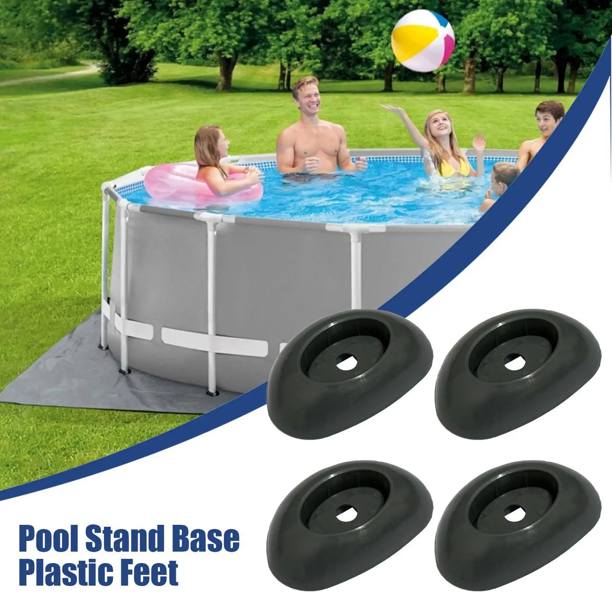 Pool Support Leg Caps 4-Pack – Universal PVC Frame End Caps Pool Frame Accessories Axl