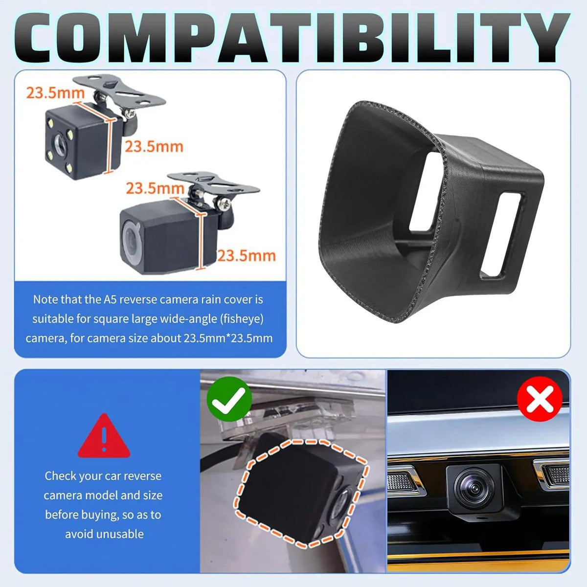 Silicone Backup Camera Rain Cover – Universal Rear Guard Camera Rain Cover Axl