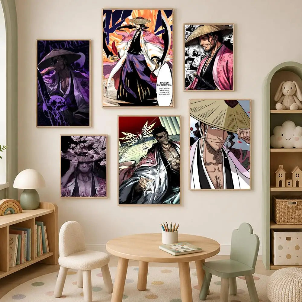 Shunsui Kyoraku Self-Stick HD Anime Wall Art Poster Anime Wall Poster Axl