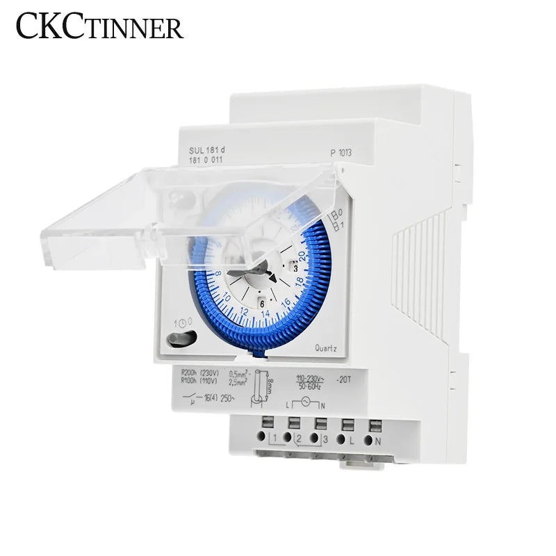 DIN Rail Mechanical Timer Switch 24H 96 Segments 16A | SUL181D Mechanical Timer Switch Axl