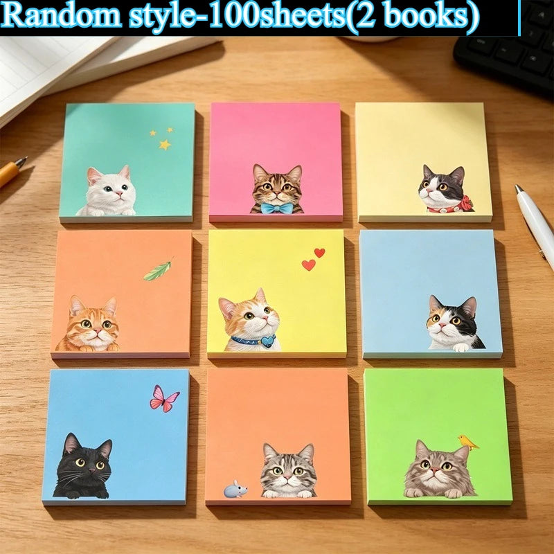 Macaron Cat Sticky Notes – Kawaii Memo Pads 50 Sheets Kawaii Memo Pads Axl A-Random -100 sheets