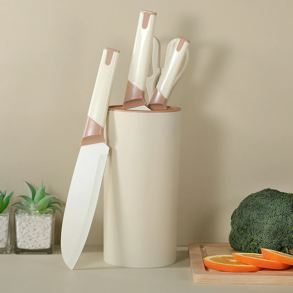 SHENJIU Stainless Steel Kitchen Knife Set with Tool Rack Kitchen Knife Set Axl 5pcs