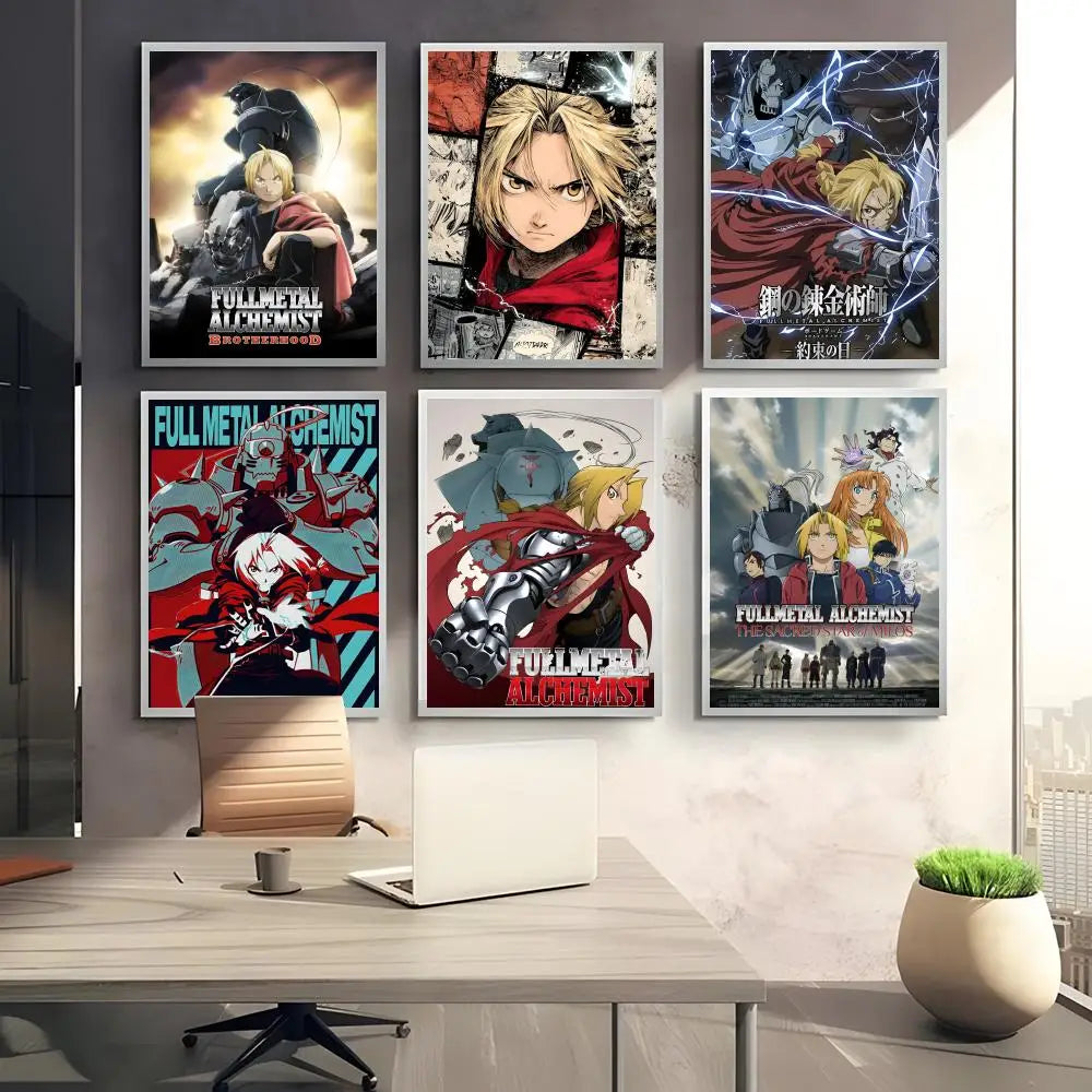 Fullmetal Alchemist Self-Adhesive Poster | Anime Wall Art Sticker Anime Wall Poster Axl