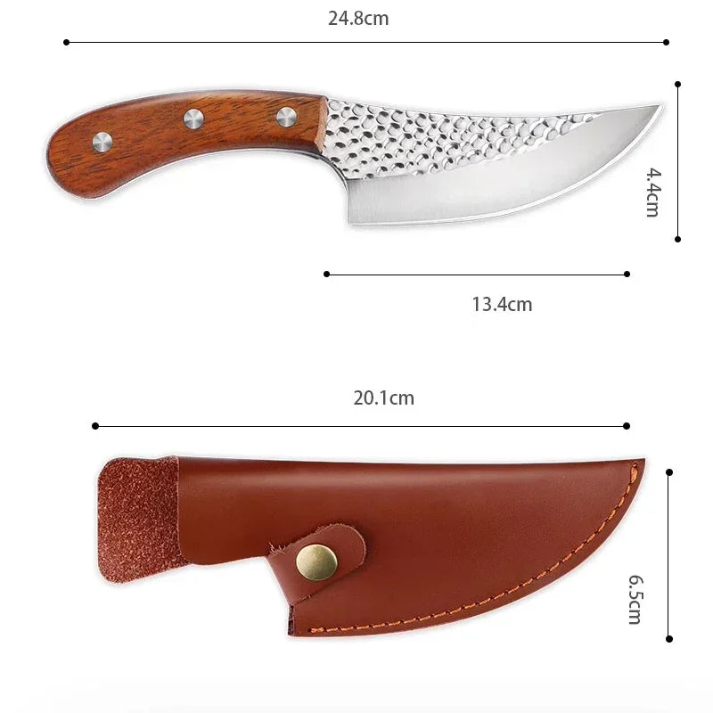 Mongolian Curved Boning Knife – Stainless Steel Scimitar Curved Boning Knife Axl