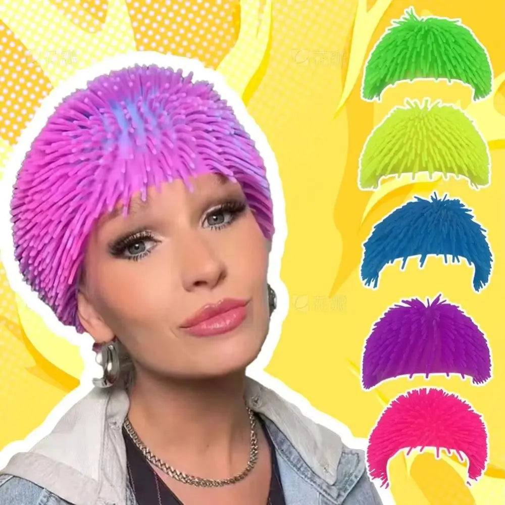 Sea Urchin Funny Swim Cap – Spiky Elastic Swimming Hat Novelty Swim Cap Axl