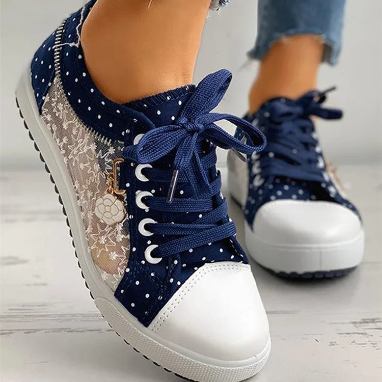 YBQJOO Women's Mesh Canvas Flat Shoes – Lightweight Casual Canvas Flat Shoes Axl