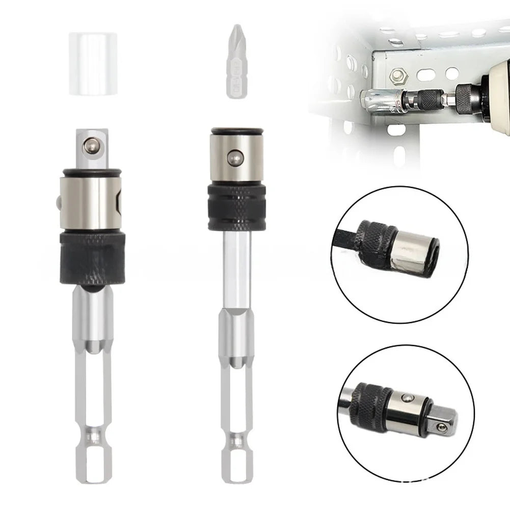 2-in-1 Socket Adapter & Bit Holder – 1/4" Quick-Lock Bar Bit Holder Adapter Axl