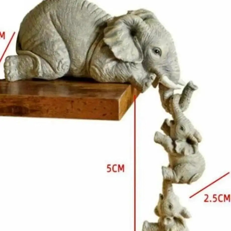 Elephant Figurines Set of 3 – Shelf Edge Resin Home Décor Resin Figurine Set Axl DARK GRAY