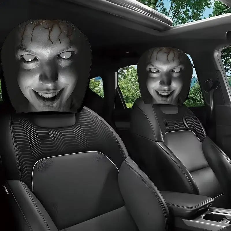 Halloween Spooky Face Car Headrest Covers – 2 Pack Universal Car Headrest Cover Axl
