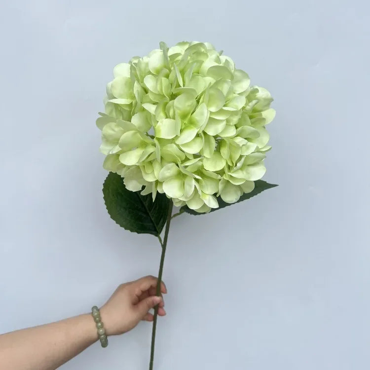 Large Hydrangea Artificial Flower Stems – 135 Petals, Candy Colors Artificial Flower Stems Axl Light green