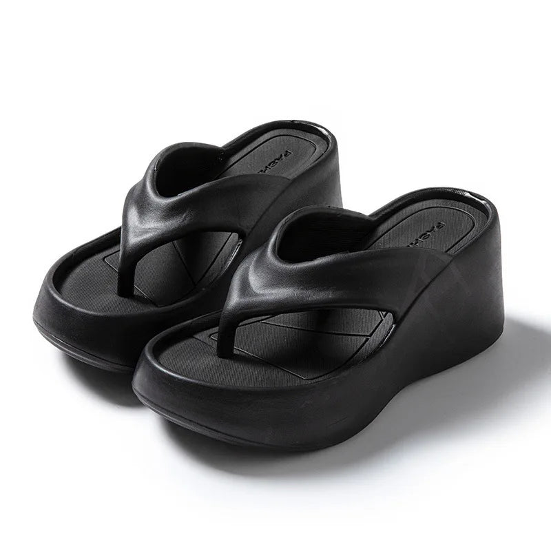 Women's EVA Wedge Platform Flip Flops – Beach Sandals Wedge Platform Sandals Axl 36-37 black