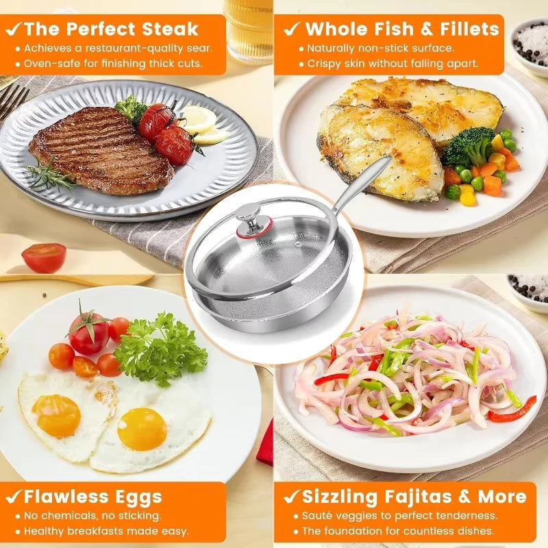 KEMORELA Titanium Non-Stick Frying Pan with Lid | Induction Titanium Frying Pan Axl