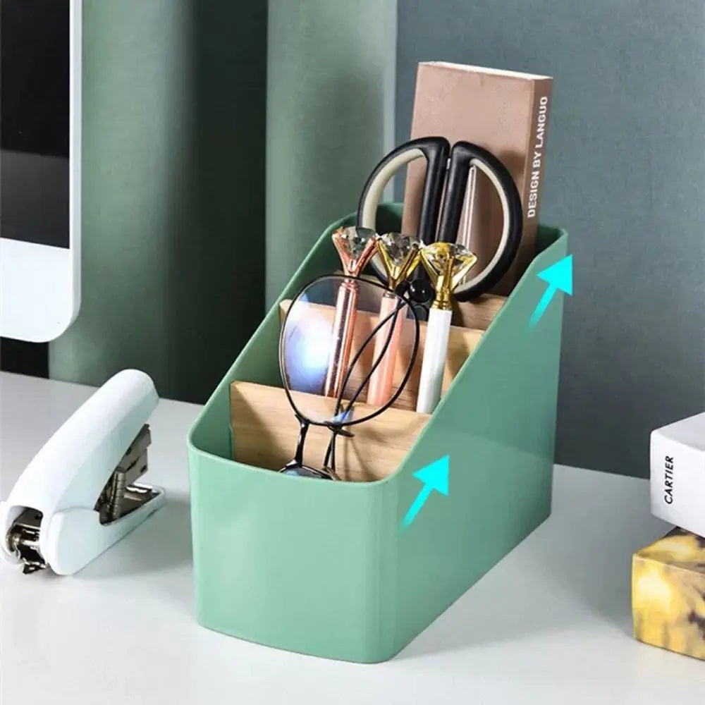 Wood Remote Control Organizer – Multipurpose Desktop Storage Box Desktop Storage Organizer Axl