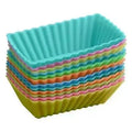 10-Piece Colorful Silicone Rectangular Muffin Molds | Baking Set Silicone Baking Molds Axl 10PCS