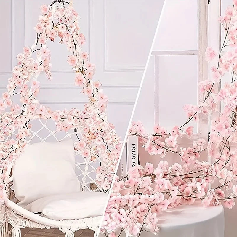 180cm Artificial Sakura Silk Flower Vine | Wedding & Home Decor Artificial Flower Vine Axl